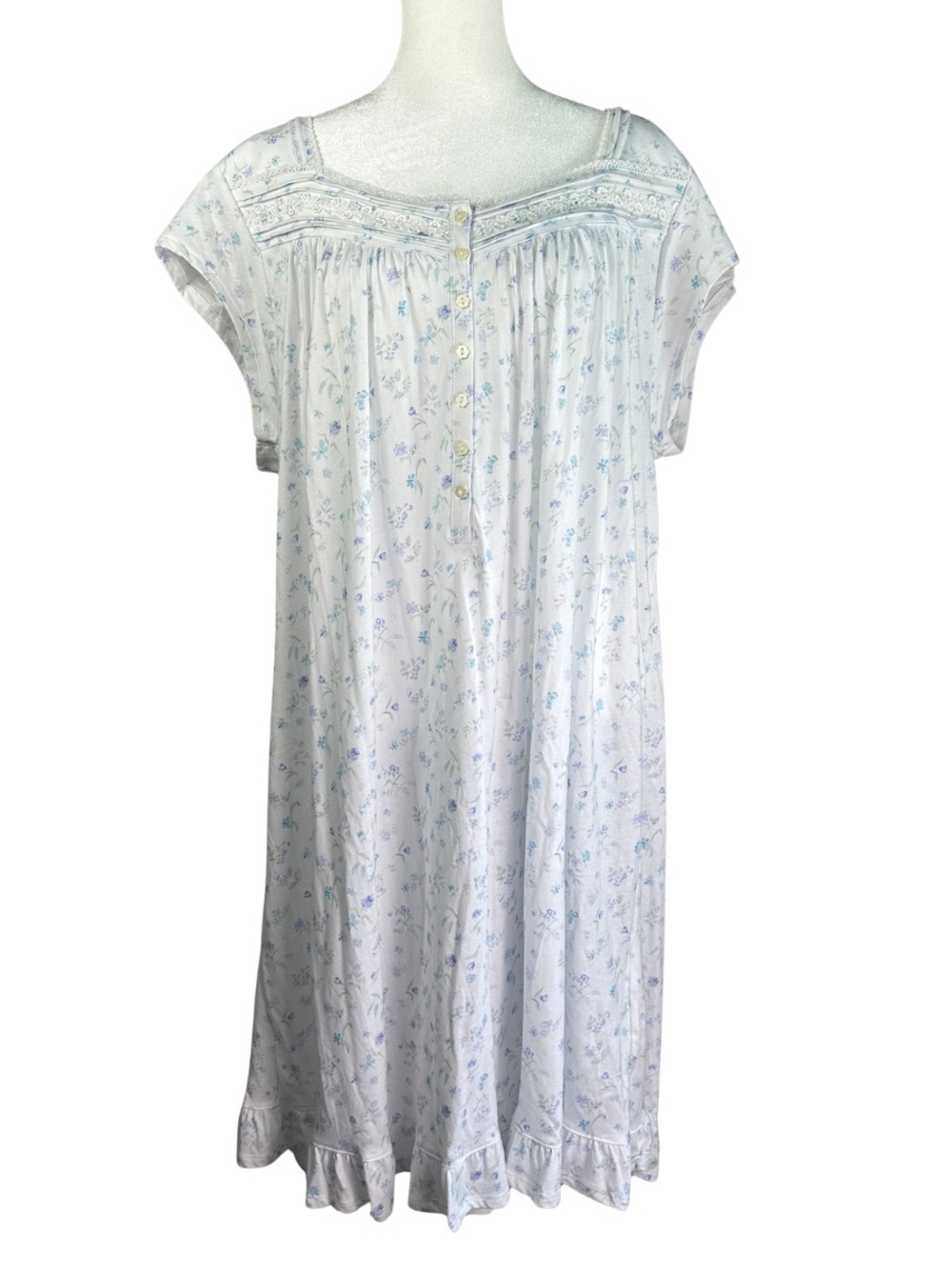 Eileen West E30127X Ditsy Floral Jersey Cotton Cap Sleeve Nightgown size 2X